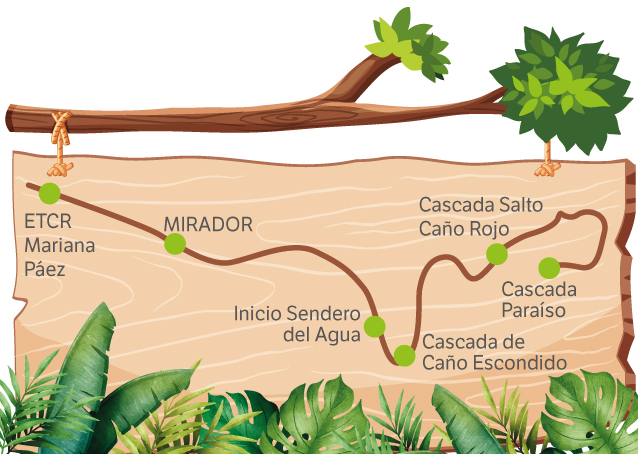 En el recorrido se alcanzaban a ver tres cascadas naturales.
