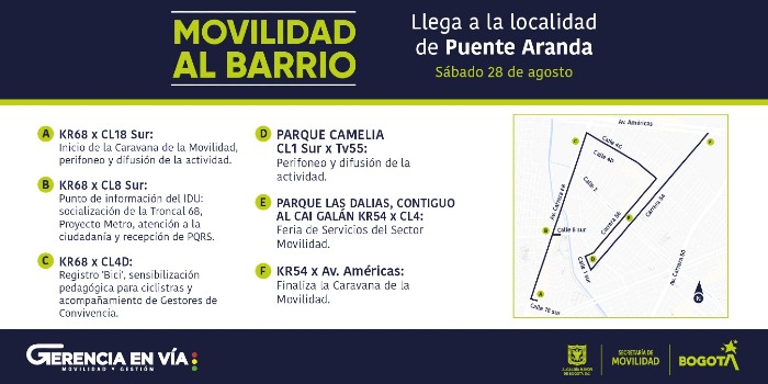 Bogotá: este sábado comienza la feria de servicios de Movilidad en Puente Aranda