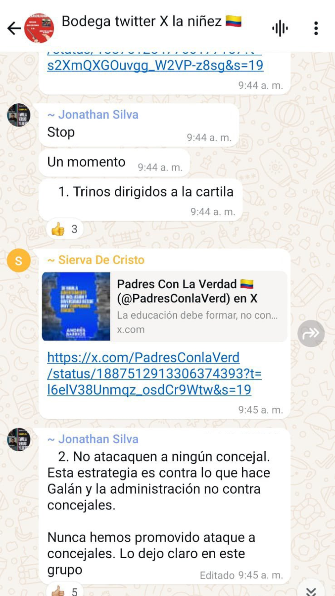 Captura de pantalla de chats