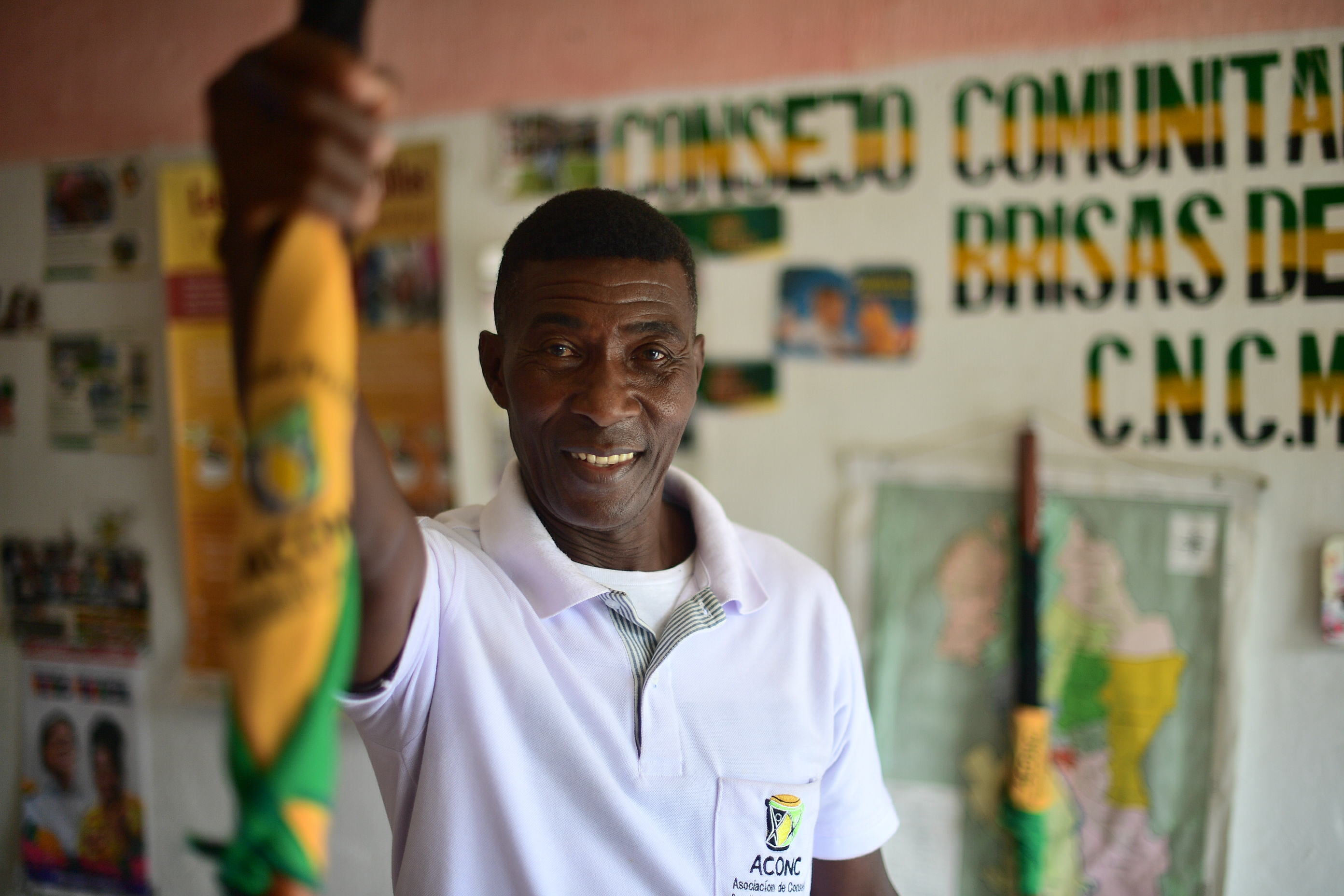 Severo Valencia, autoridad del  consejo comunitario Brisas del Río Palo en Guachené.
