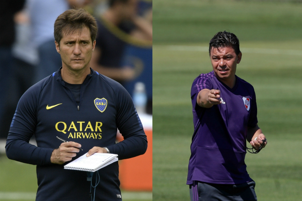Guillermo Barros Schelotto (izq.) y Marcelo Gallardo (der.). / AFP/EFE