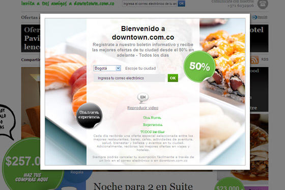 Las ofertas de Downtown llegan a Colombia