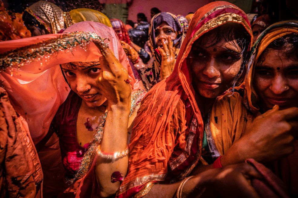 Imagen tomada durante la celebración del Holi Festival, uno de los eventos más importantes de la India.