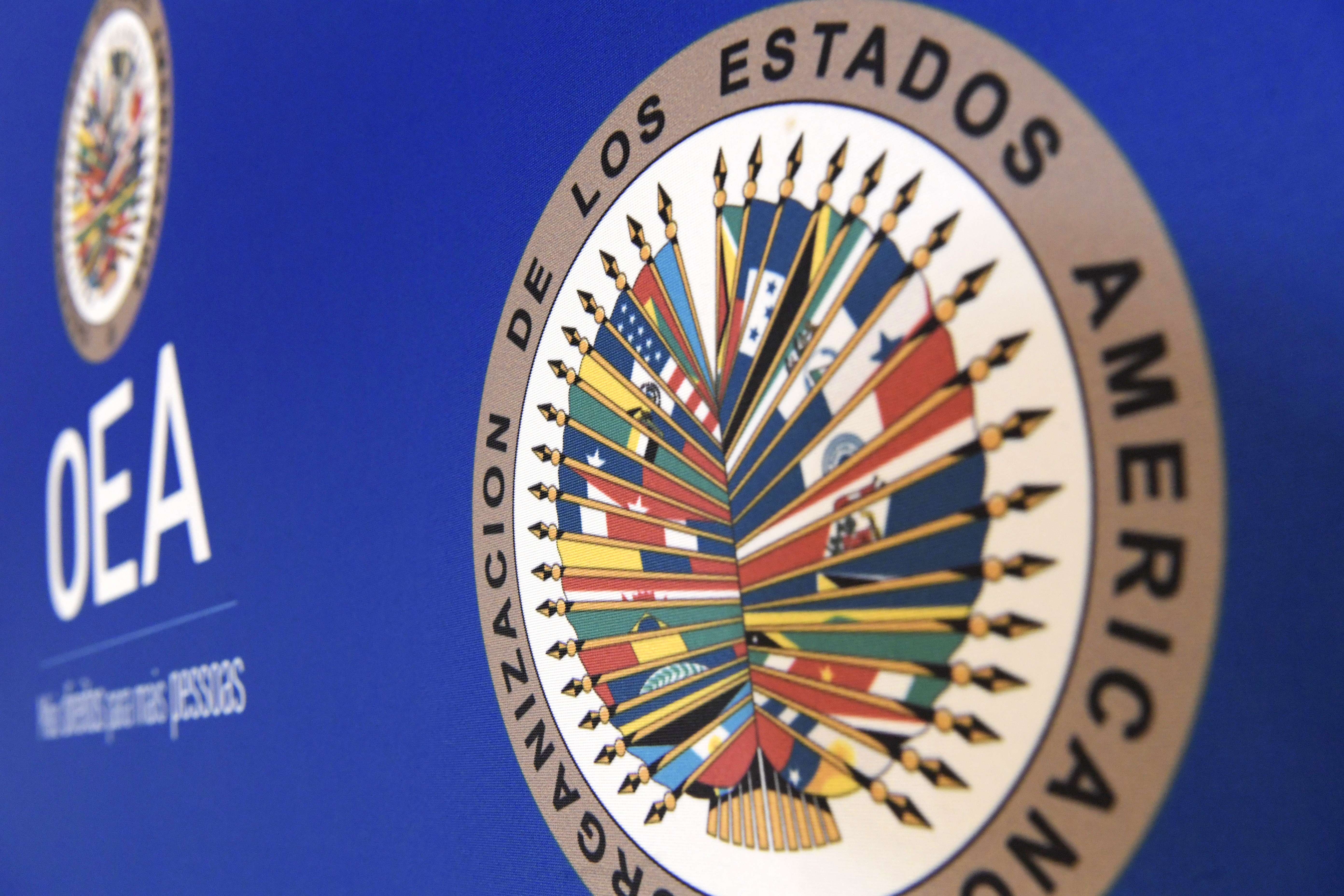 USA3156. BOGOTÁ (COLOMBIA), 08/09/2024.- Fotografía de archivo de 18 de enero de 2023 del logo de la Organización de los Estados Americanos (OEA). La Organización de los Estados Americanos (OEA) acusó este domingo al "régimen autoritario" venezolano de haber "forzado el exilio" del opositor Edmundo González Urrutia, al que el organismo considera el ganador de las elecciones presidenciales que se celebraron en el país suramericano el pasado 28 de julio. EFE/ Lenin Nolly ARCHIVO