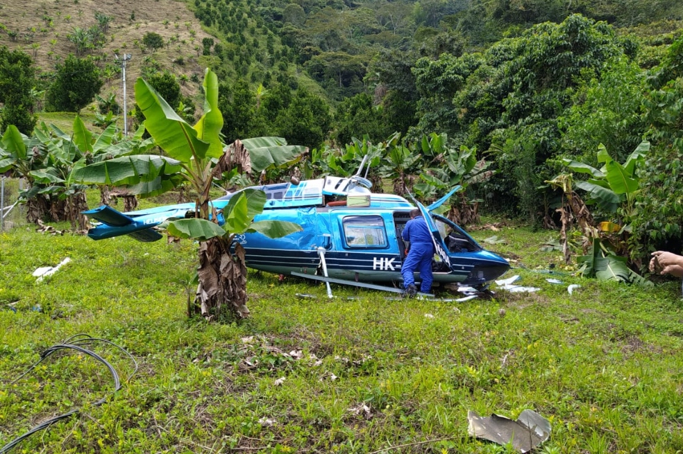 Helicóptero que partió desde Medellín se accidentó en Cañasgordas, Antioquia