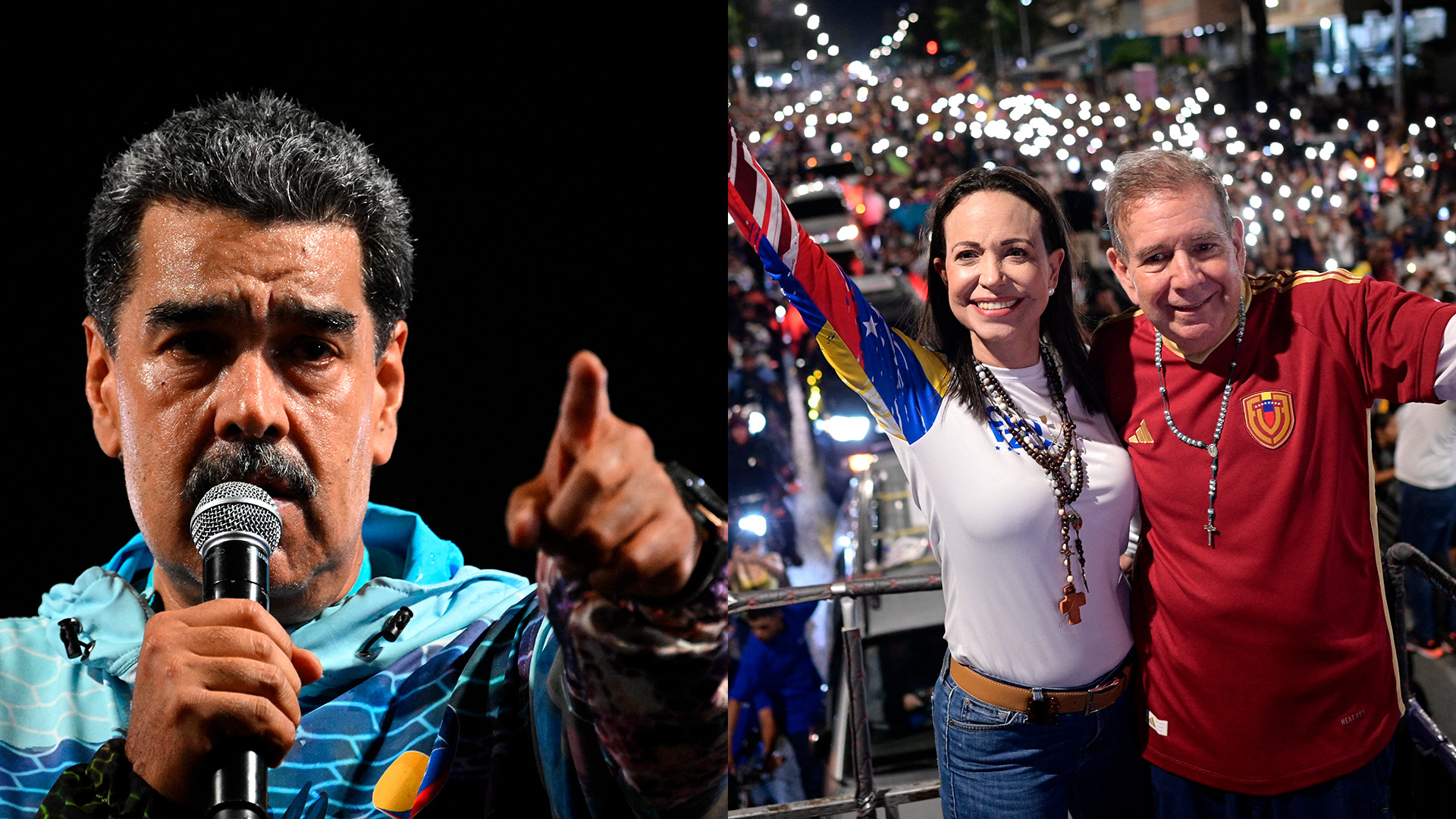 En Venezuela, chavismo y oposición abrieron la campaña presidencial con caravanas