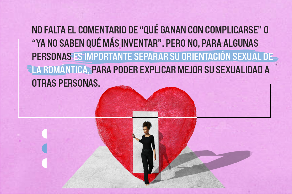 Es común cuando hablamos sobre diversidad entender la orientación sexual como la categoría que describe hacia qué género o géneros se siente atracción. Pero, la realidad es que para muchas personas la atracción sexual y romántica no siempre corresponden a la misma etiqueta.