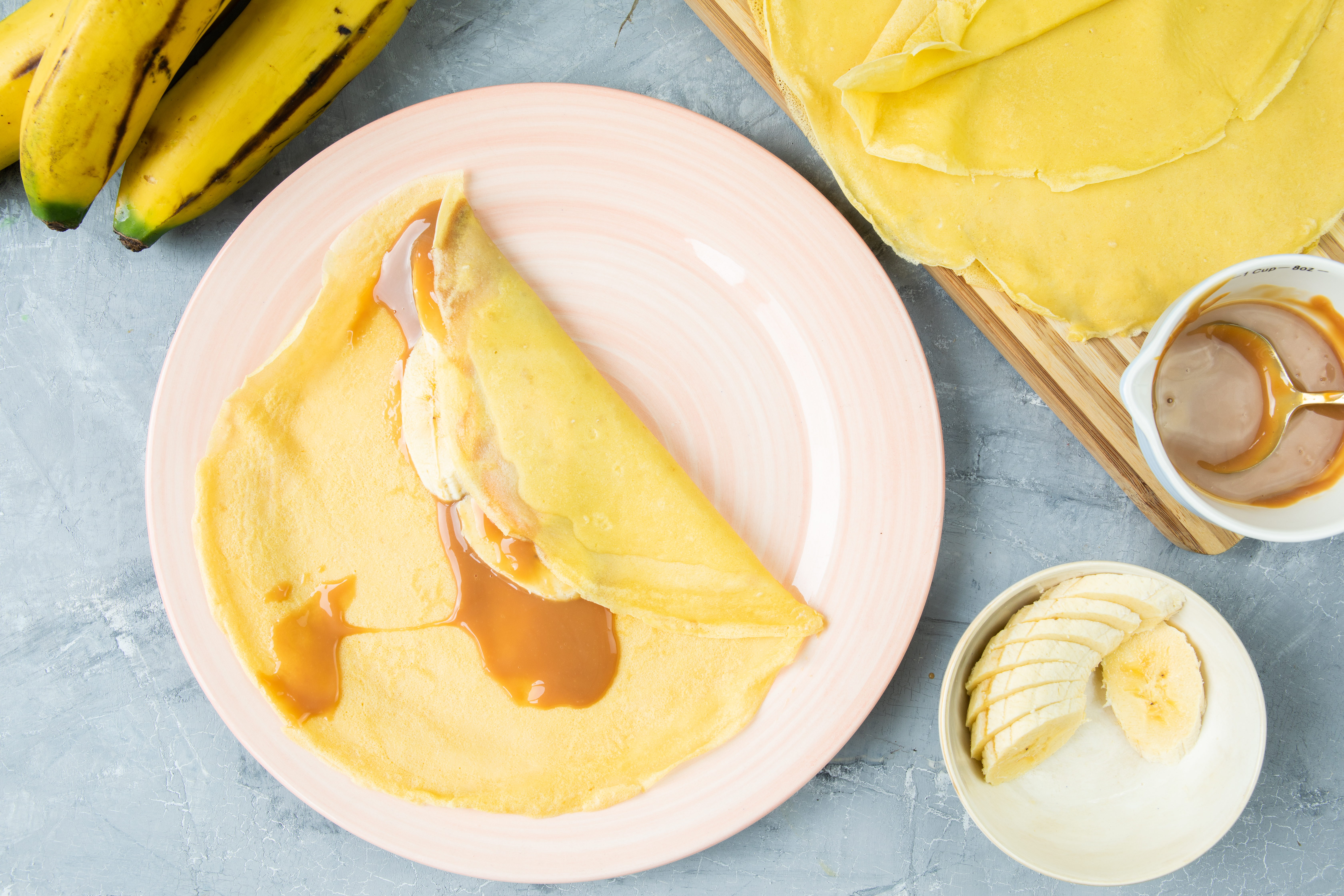 Crepe de arequipe con banano
