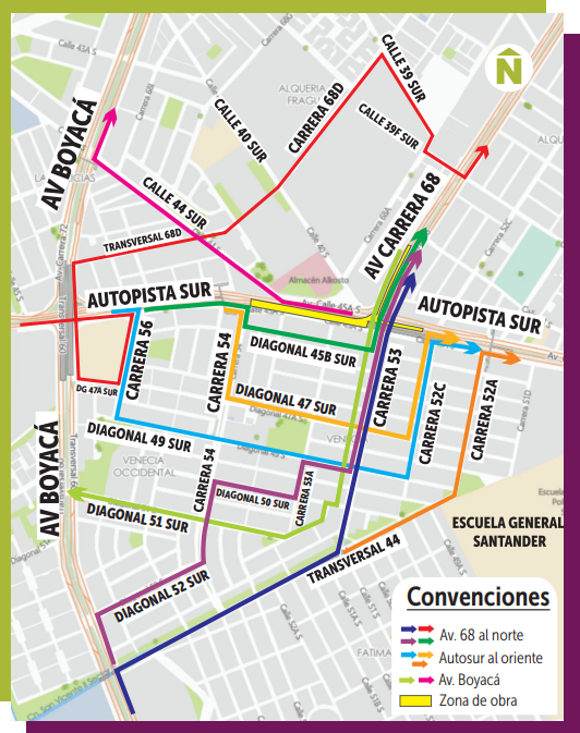 Desvíos para vehículos particulares livianos.