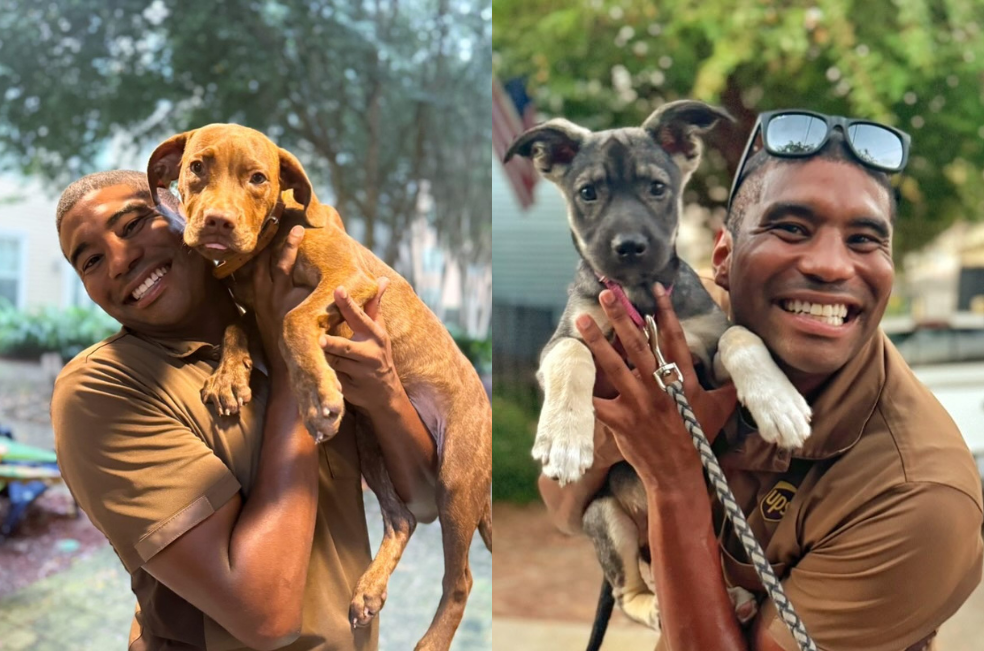 Domiciliario se vuelve viral por tomarse fotos con los perros que lo reciben