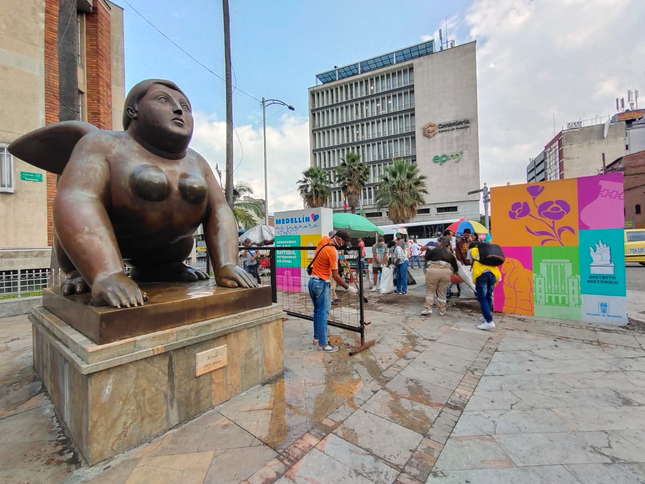 Se están robando las vallas antirrobo de la Plaza de Botero, en Medellín