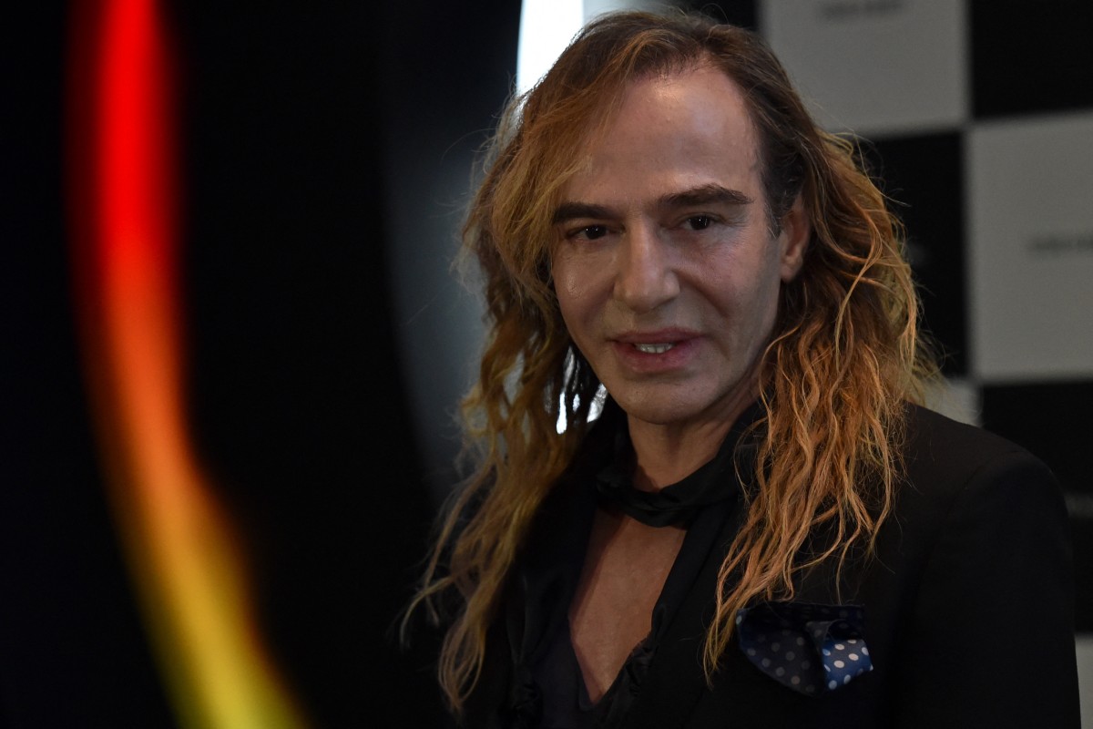 (FILES) British designer John Galliano gives a press conference on his new work as a consultant for Russian cosmetics retailer L'Etoile in at the Barvikha Luxury Village Concert Hall just outside Moscow, on May 22, 2014. Galliano, who was ousted from fashion house Dior over an anti-Semitic outburst, landed himself a new job in Russia as a consultant for L'Etoile.