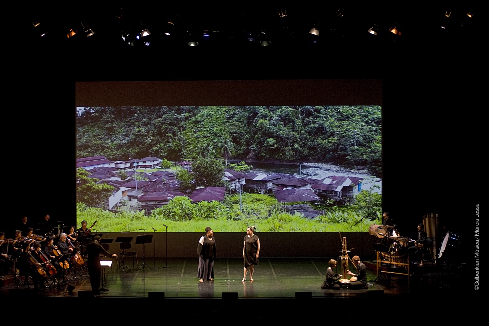  En “3 mil RÍOS: Voces en la Selva” participan por Colombia los cantantes Waira Nina Jacaminejoy, Jaime Kiriateke y Betty Garcés Bedoya; y los percusionistas Pedro Ojeda y Urián Sarmiento. / Cortesía