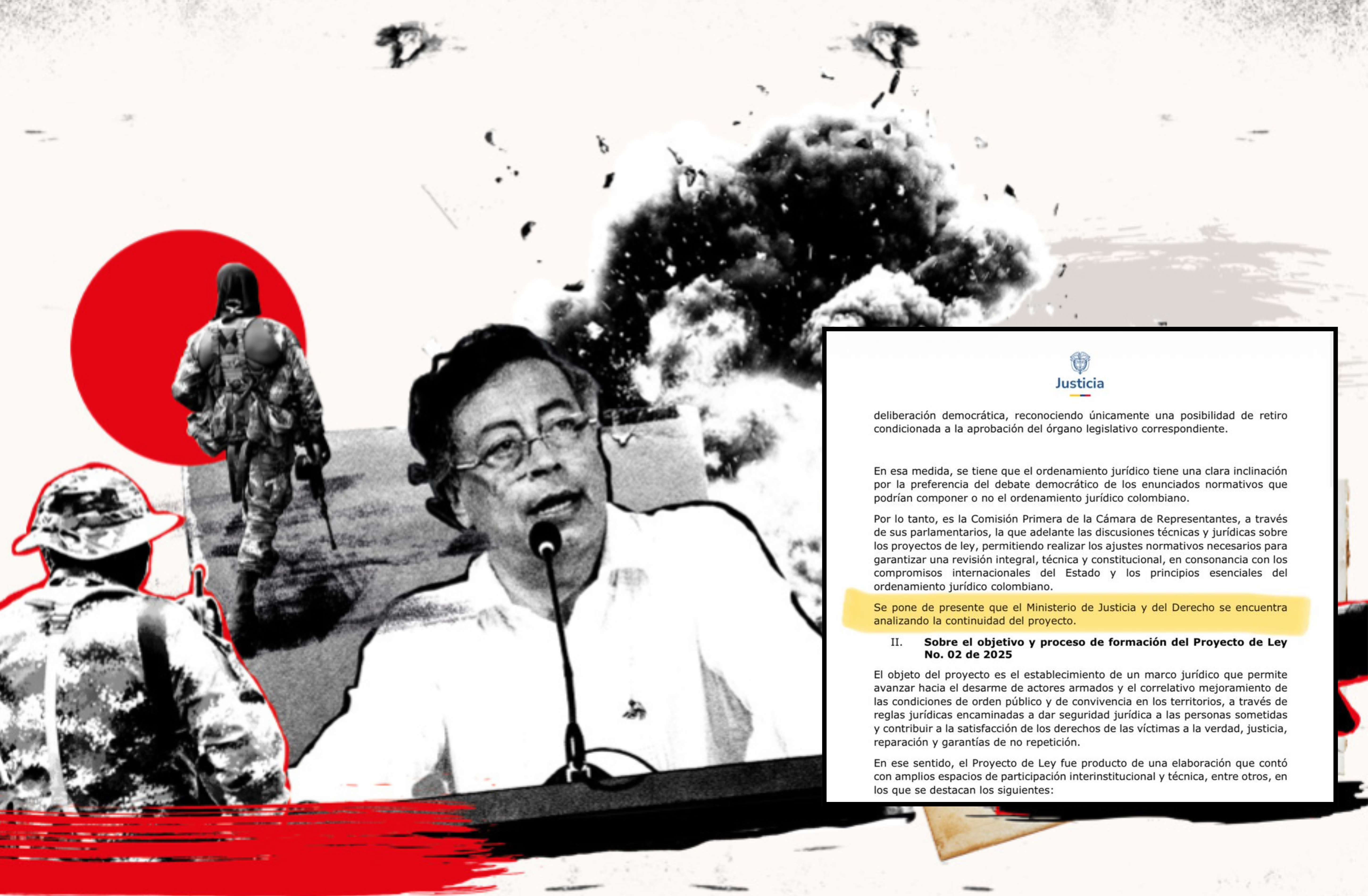 ¿Ley de paz total en la cuerda floja? Gobierno admite que está evaluando si proyecto sigue en el Congreso