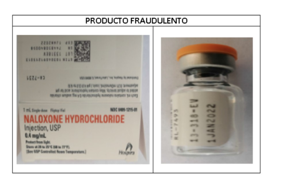 Este es la imagen del medicamento fraudulento.