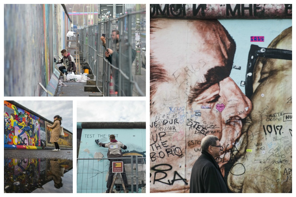 Protegerán las obras artísticas que están en los restos del muro de Berlín