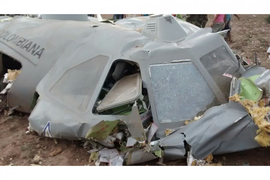 Restos del avión Casa 235, accidentado el 31 de julio en el municipio de Agustín Codazzi (Cesar). / Caracol