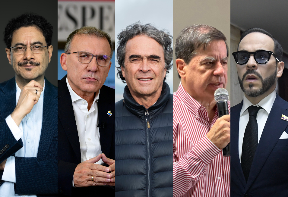 De izquierda a derecha: Iván Cepeda, Roy Barreras, Sergio Fajardo, Juan Fernando Cristo y Abelardo De La Espriella.