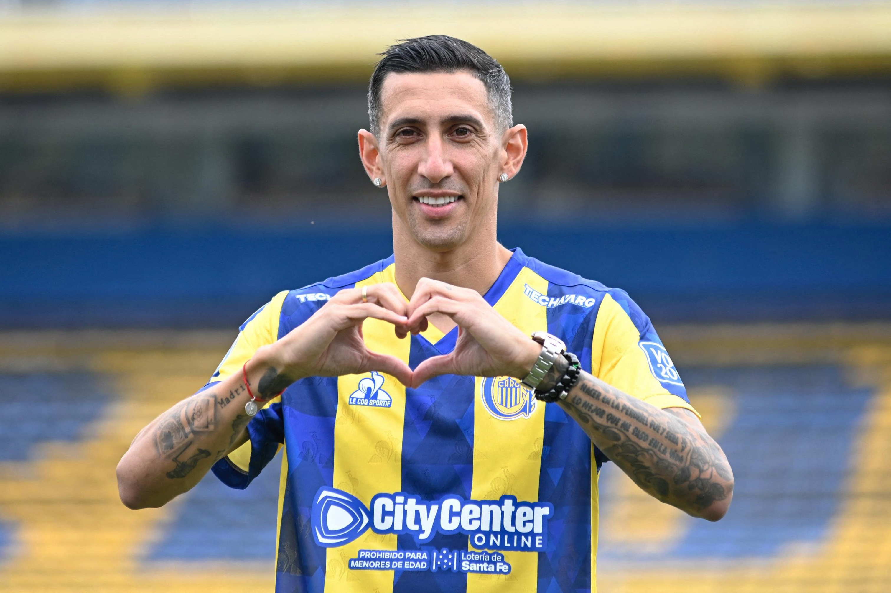 Ángel Di María ya viste los colores de Rosario Central, el equipo de sus amores
