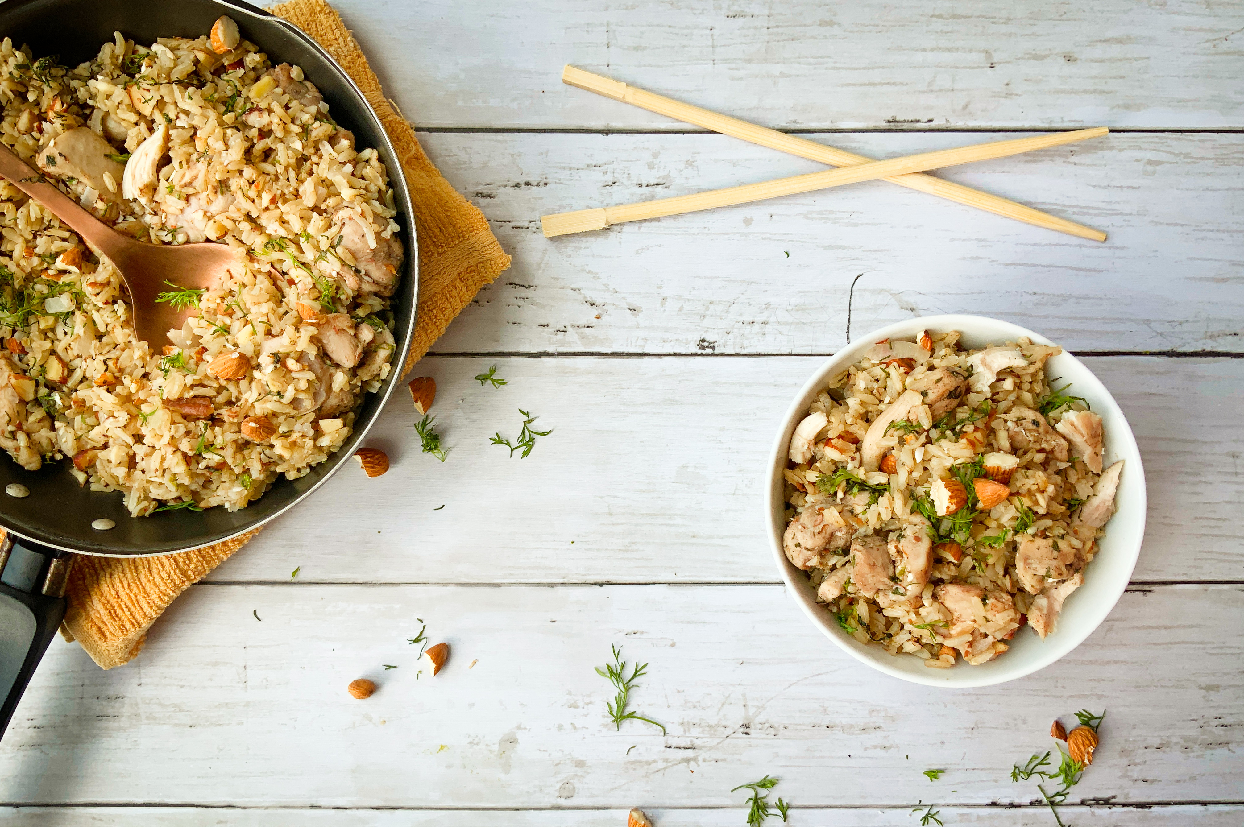 Receta: así se prepara un saludable arroz con almendras