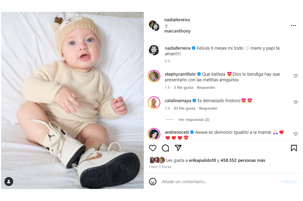 Foto: Marc Anthony y Nadia Ferreira mostraron por primera vez el rostro de su hijo