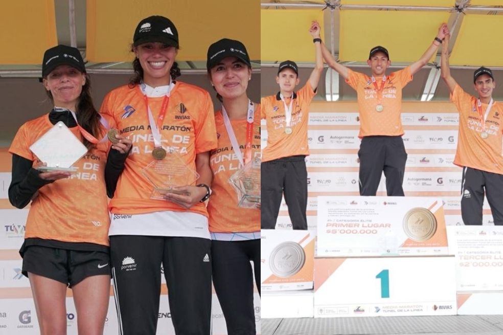 María Fernanda Montoya y Jhon Tello ganaron la Media Maratón del Túnel de la Línea