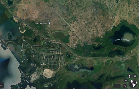 Foto satelital Canal del Dique