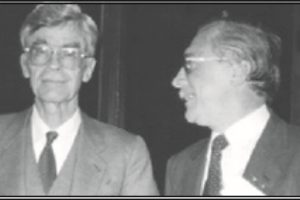 Mario Bunge y Hernando Roa en 1989. / Cortesía