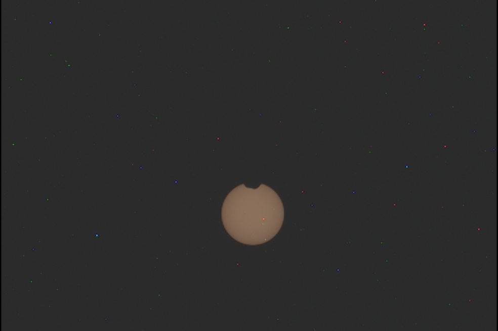 Eclipse solar en marte, el 8 de febrero de este año.