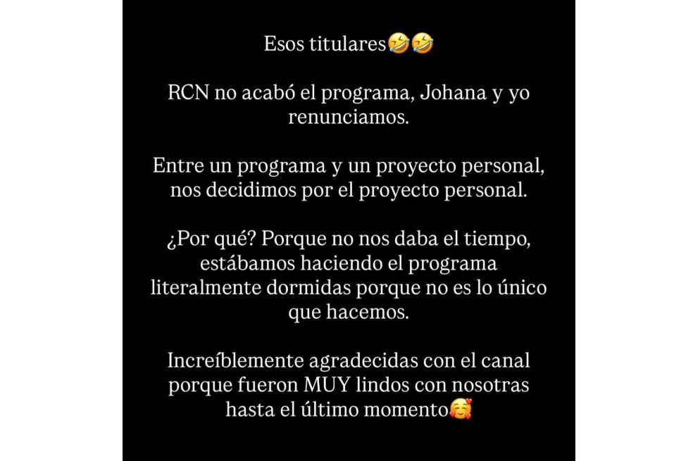 Valentina Taguado se pronunció en sus redes sociales.