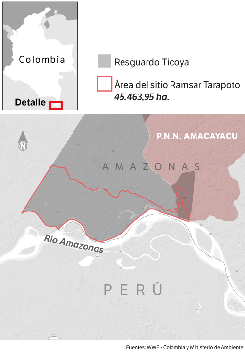 Sitio Ramsar Lagos de Tarapoto. / Ilustración: Jonathan Bejarano