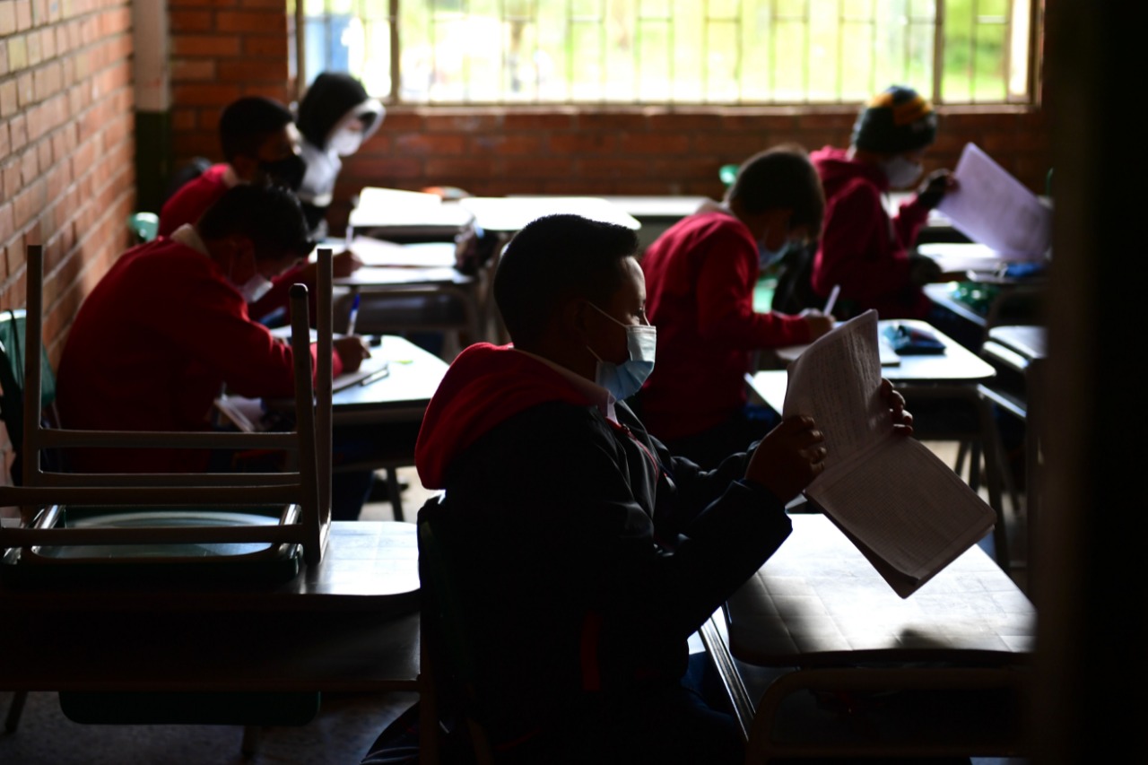 Estudiantes de la I. E. Rural del Sur en Tunja.