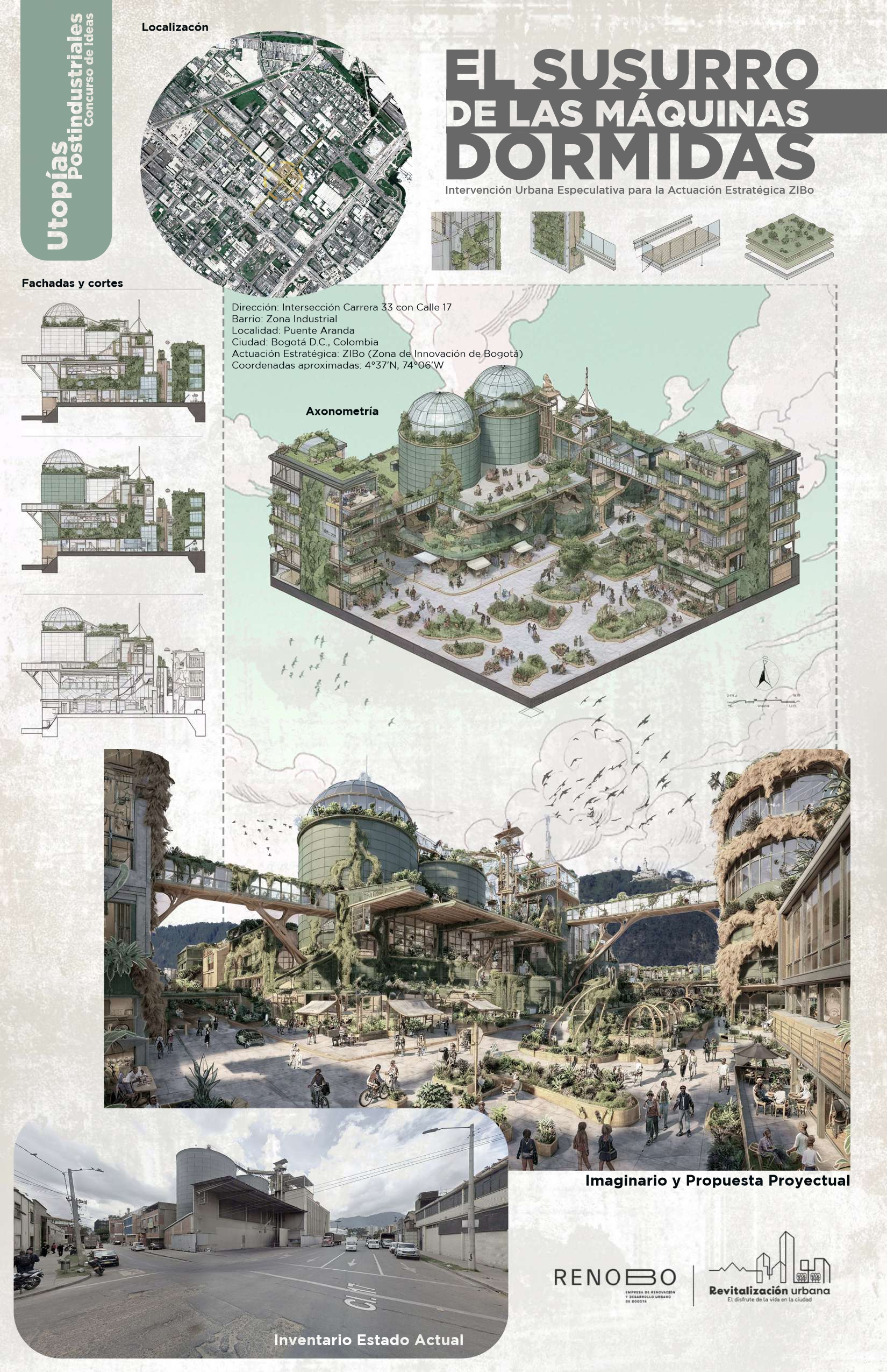 La propuesta intenta dar un protagonismo inherente a la naturaleza y su fusión con la arquitectura y mobiliario industrial de ZiBo.