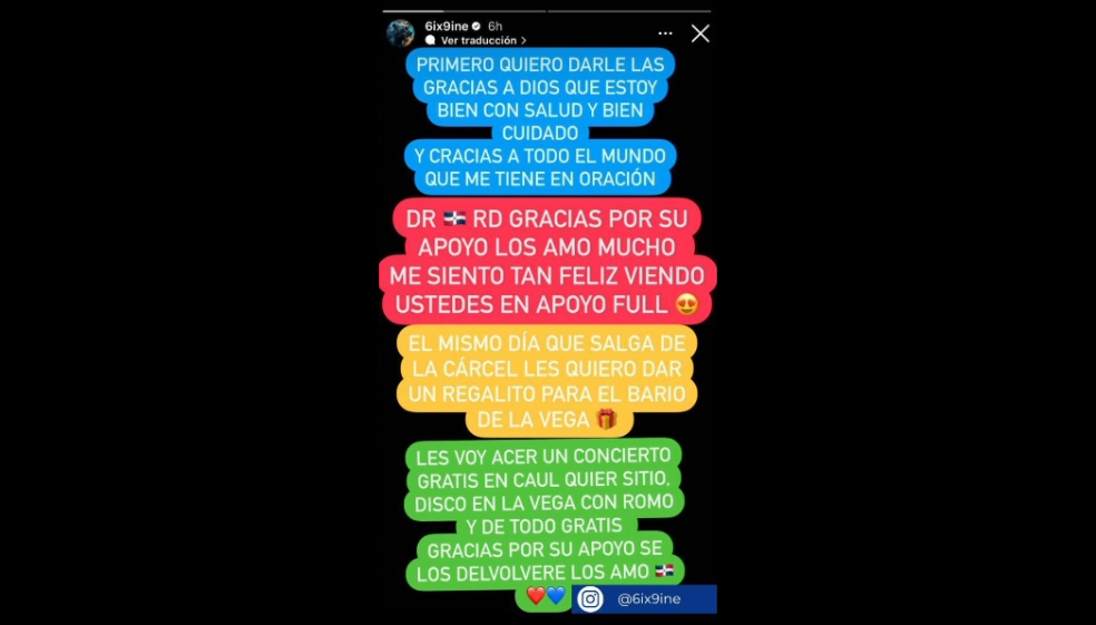 Tekashi Sixnine habló por primera vez desde la cárcel ¡Hizo importante anuncio!