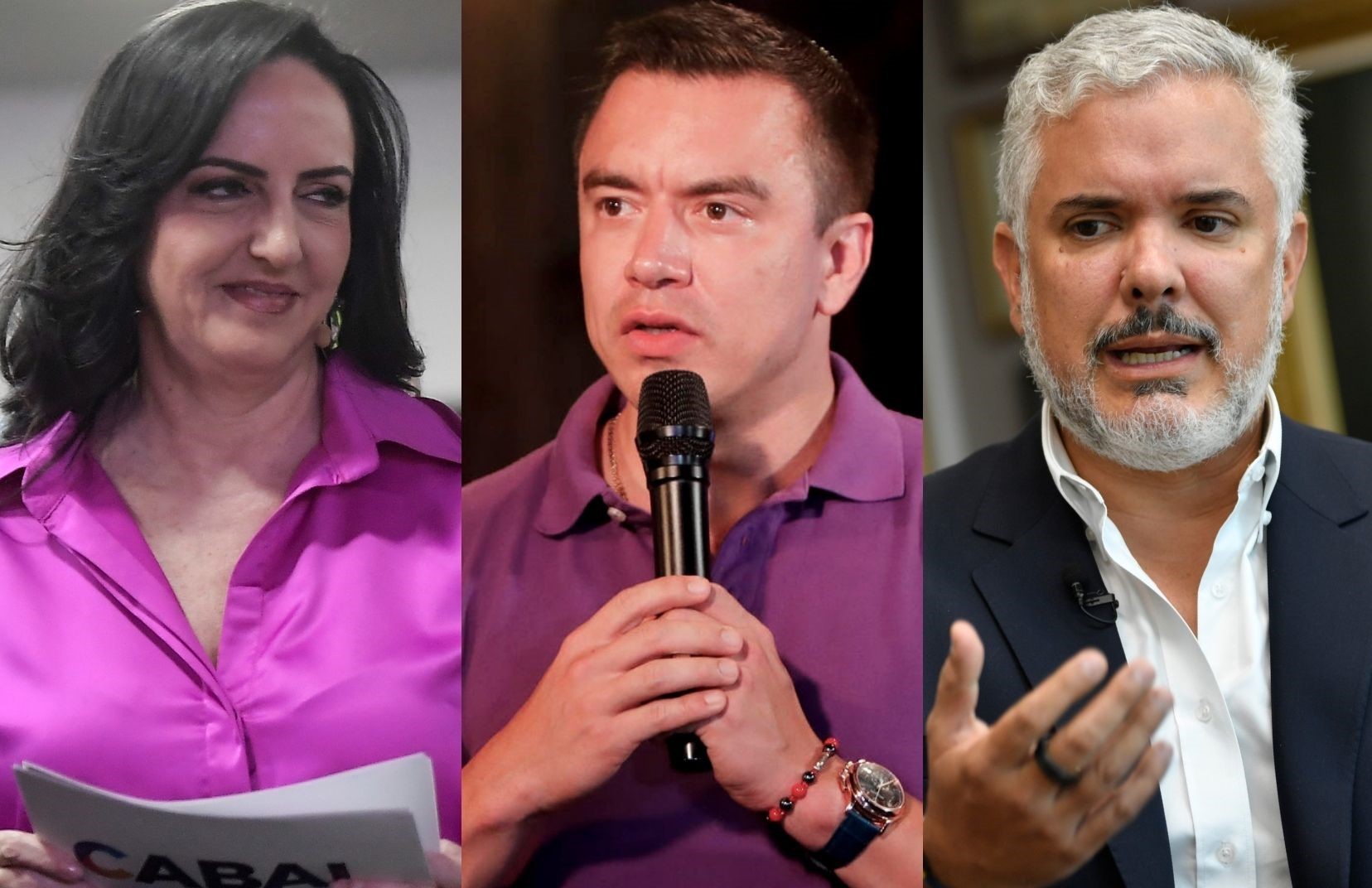 Senadora María Fernanda Cabal, presidente de Ecuador, Daniel Noboa, y expresidente de Colombia Iván Duque.