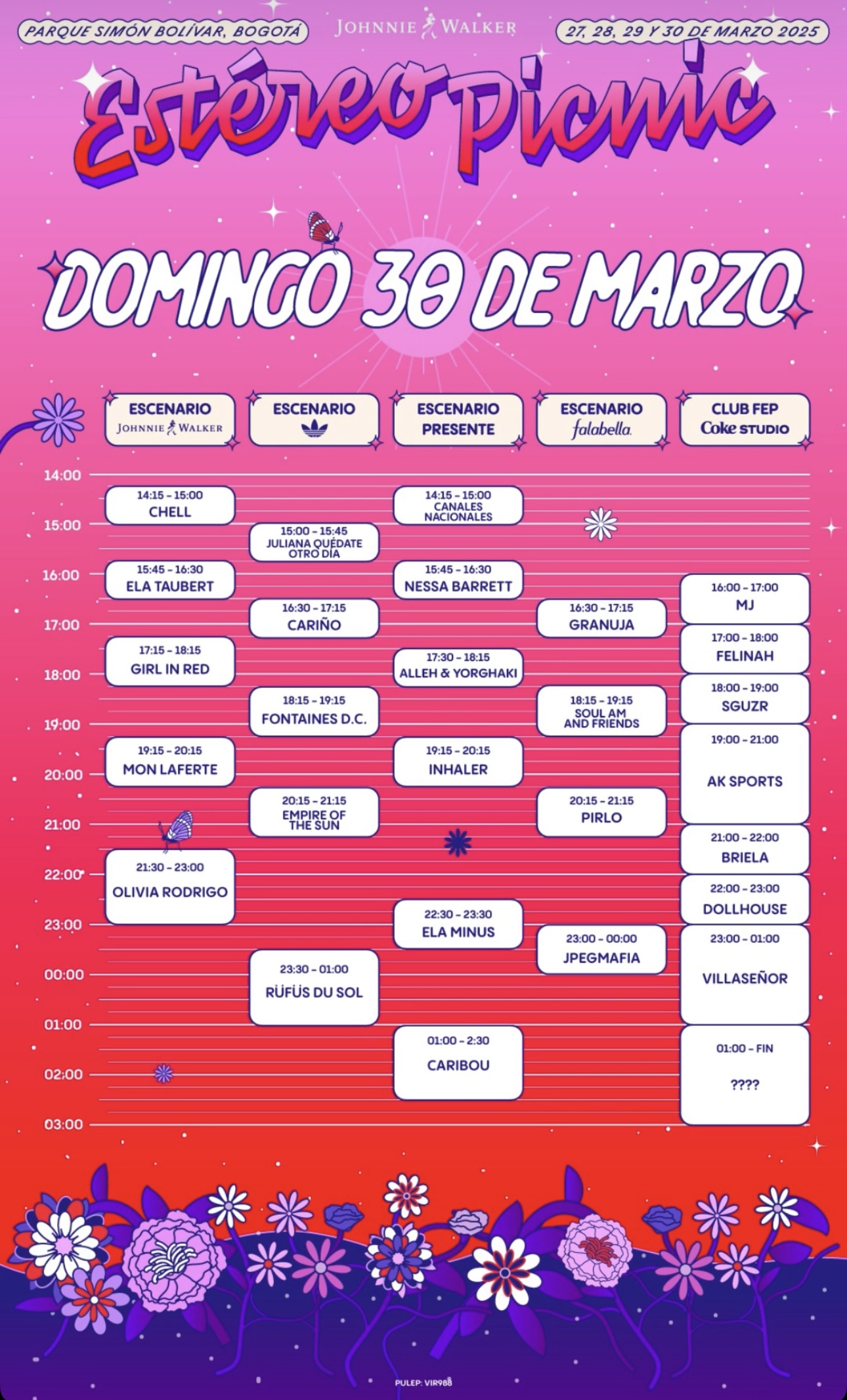 Domingo: horarios y artistas del FEP 2025