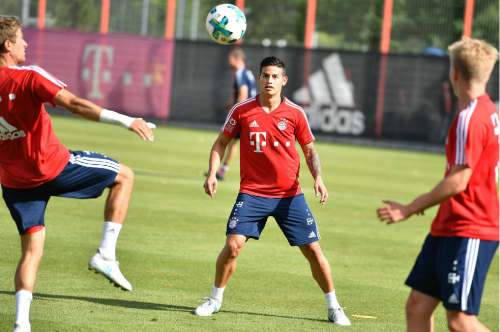 James volvió a entrenar con el Bayern Múnich