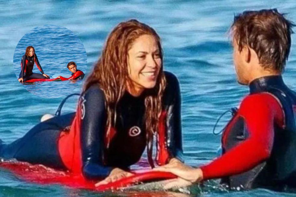 Shakira y profesor de surf