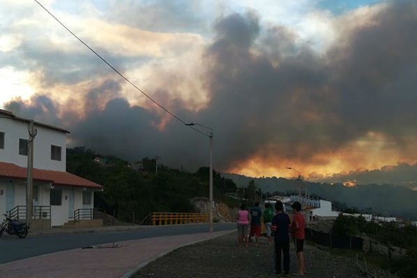Emergencia por incendio forestal en Nuevo Gramalote, Norte de Santander