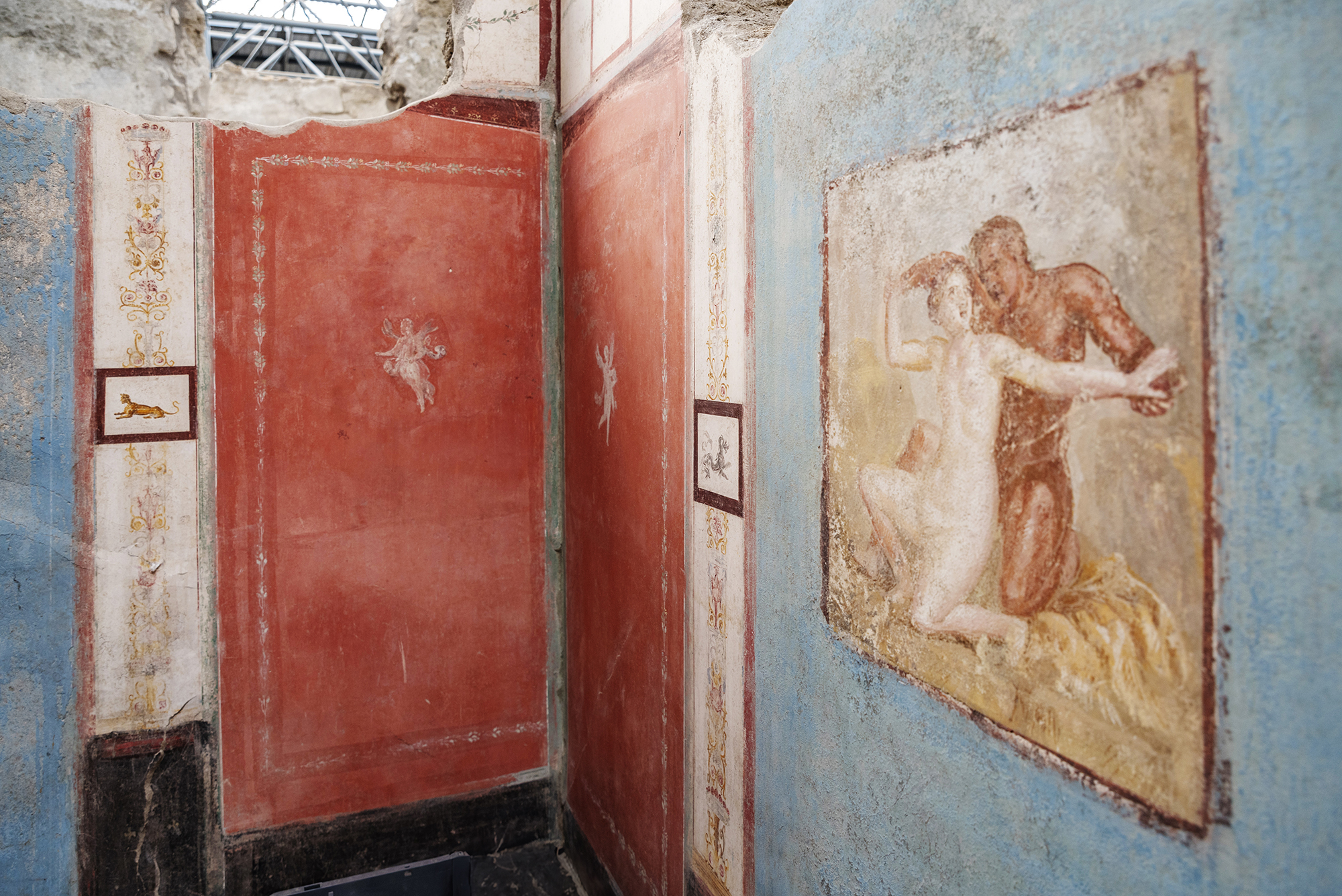 El mito griego de Hipólito y Fedra luce en unos frescos hallados en Pompeya