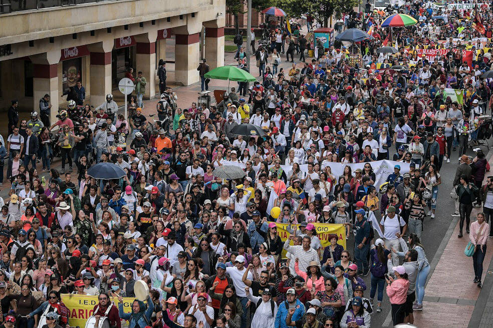 En fotos: así se viven las manifestaciones de este viernes en Bogotá