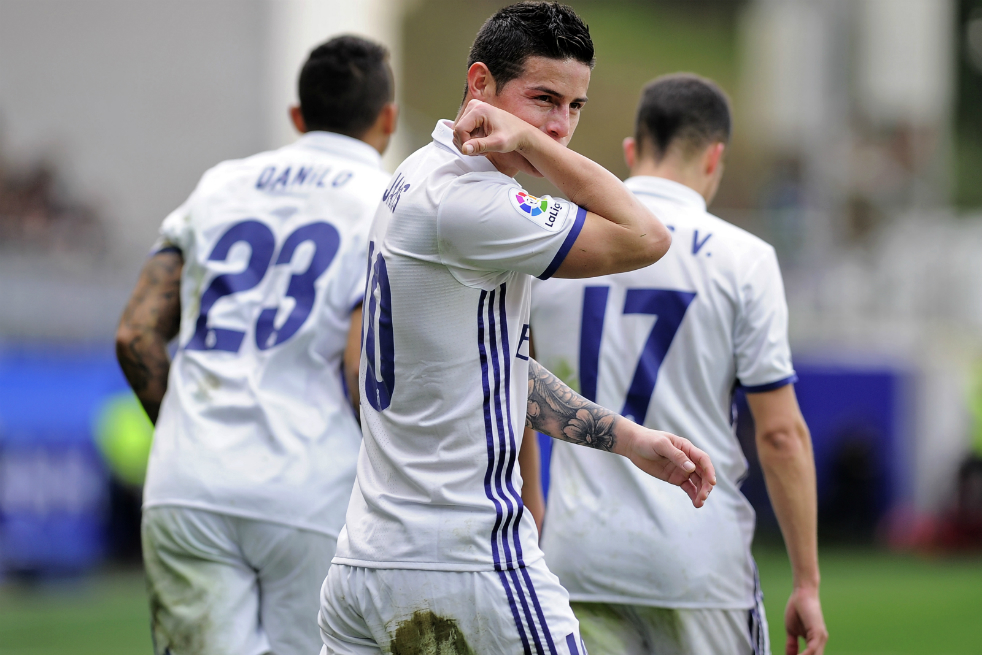 James, titular con el Real Madrid frente al Eibar