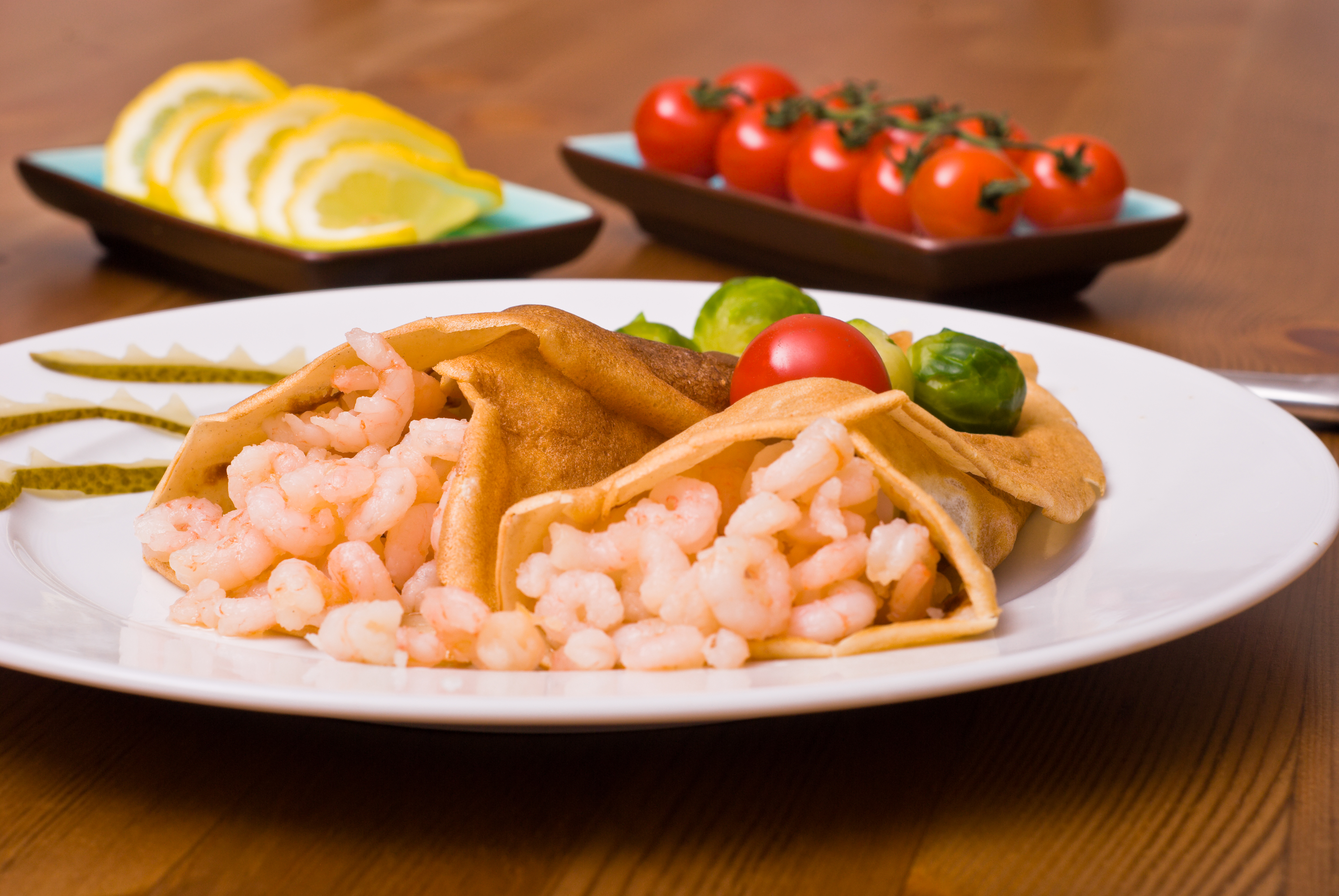 Crepes de camarones