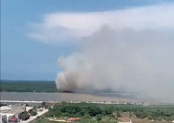 Se vuelve a registrar un incendio cerca del parque Isla Salamanca, en Magdalena
