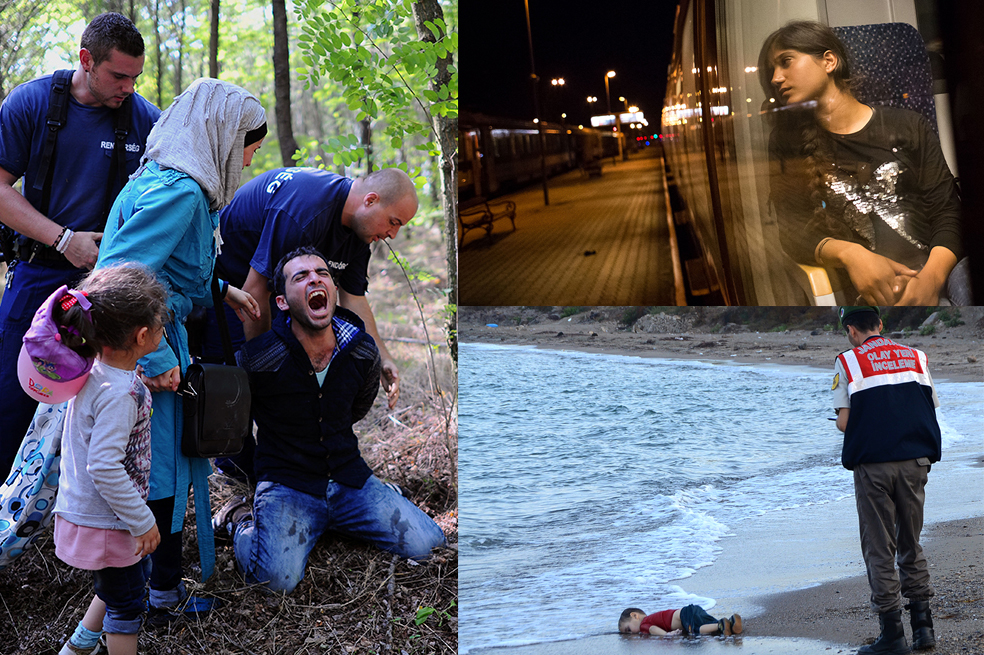 Imágenes de drama migratorio, la lucha de los refugiados