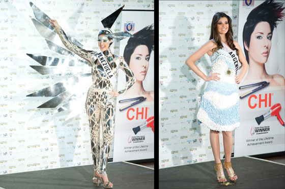 Candidatas a Miss Universo en traje típico