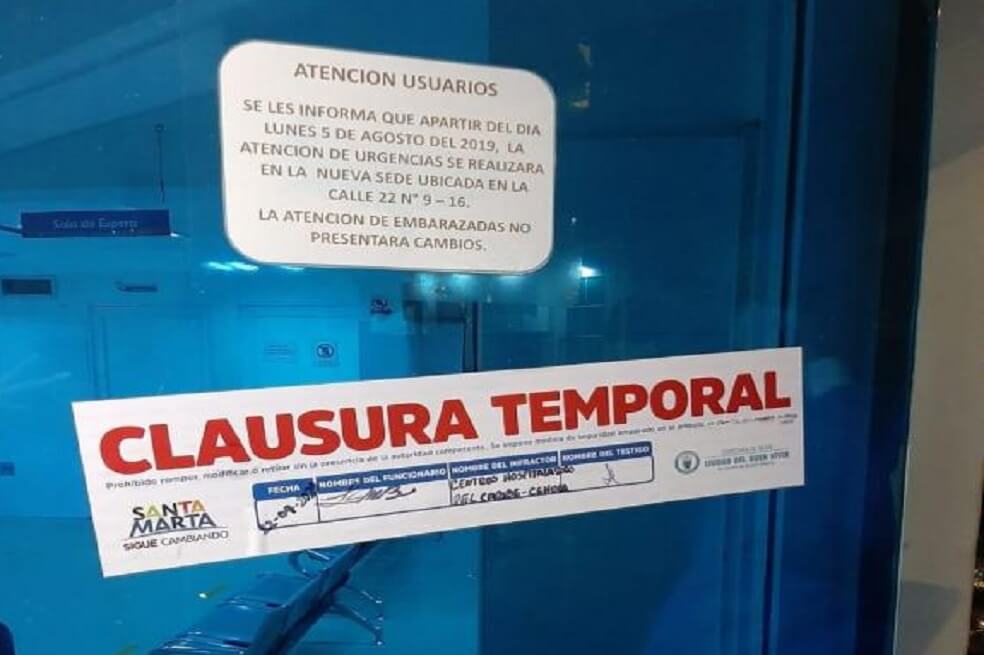 Cierran sala de urgencias en Santa Marta por posibles casos de COVID-19 en el personal médico
