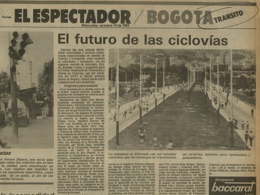 Estos son algunos artículos que han registrado la evolución de la Ciclovía.