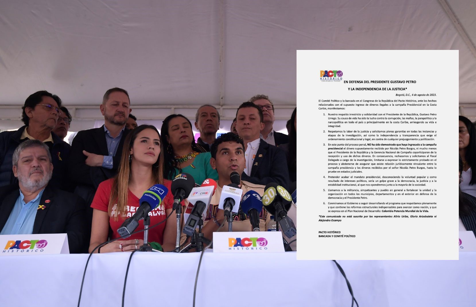 El comunicado de apoyo a Petro que generó roces en un sector del Pacto Histórico