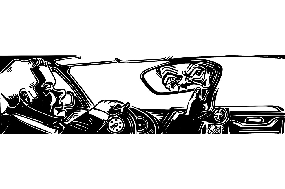 Gobernando con retrovisor